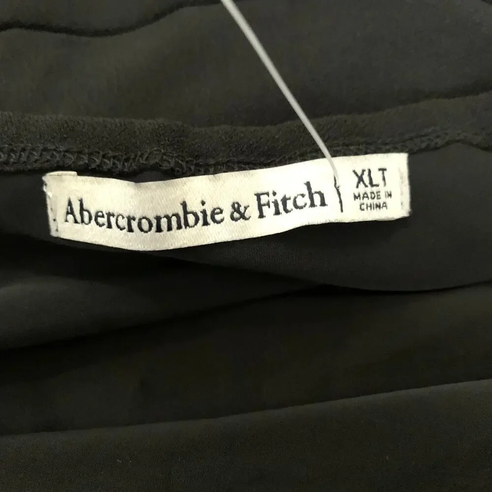 Abercrombie and Fitch Asymmetrical One Shoulder Maxi Dress with Slit in Black